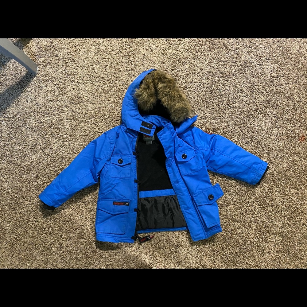 Bright blue boys winter coat